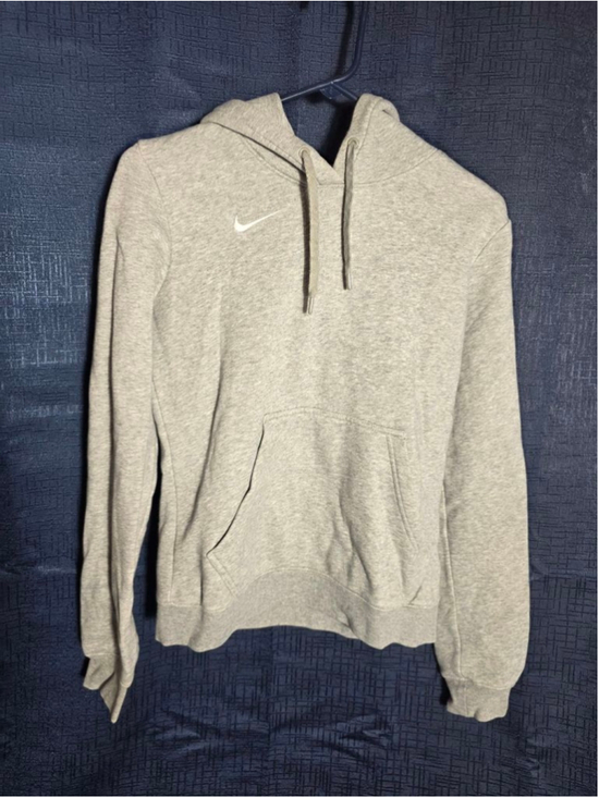 Nike Tops - Women's Nike Gray Hoodie Sweatshirt with White Swoosh, Size S Athletic